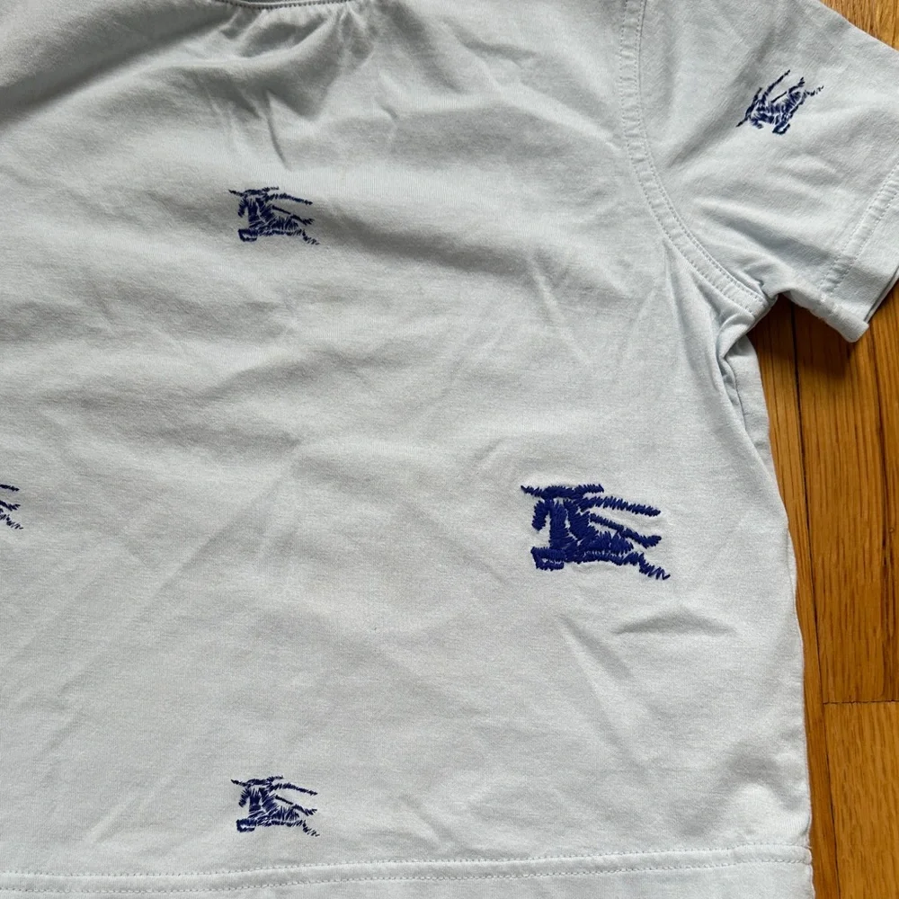 Burberry Light Blue Kids Tee with Navy Graphics - Picture 5 of 5